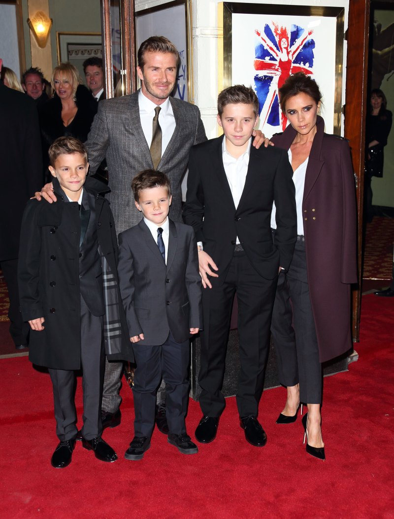 Romeo Beckham, David Beckham, Cruz Beckham, Brooklyn Beckham and Victoria Beckham