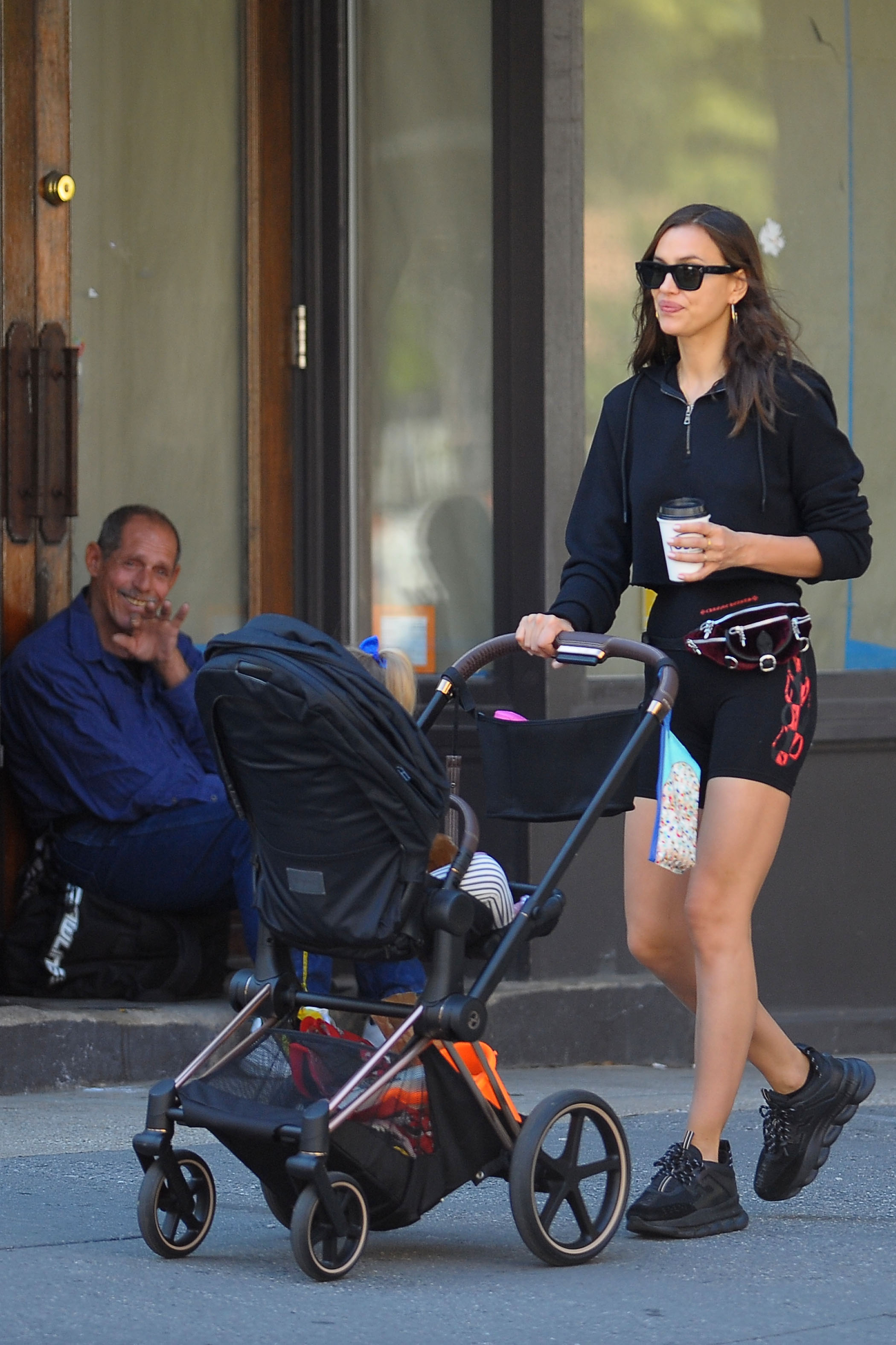 Irina Shayk walking in NYC with daughter Lea