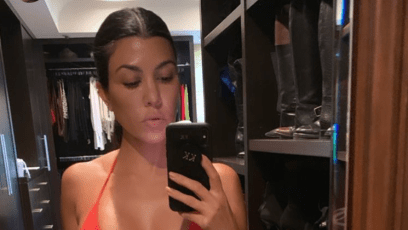 Kourtney Kardashian Wears Emily Ratajkowski Inamorata Red Bikini