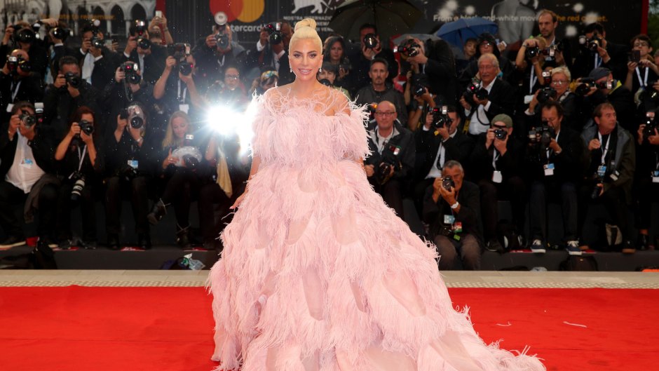 Lady Gaga Wearing a Pink Dress