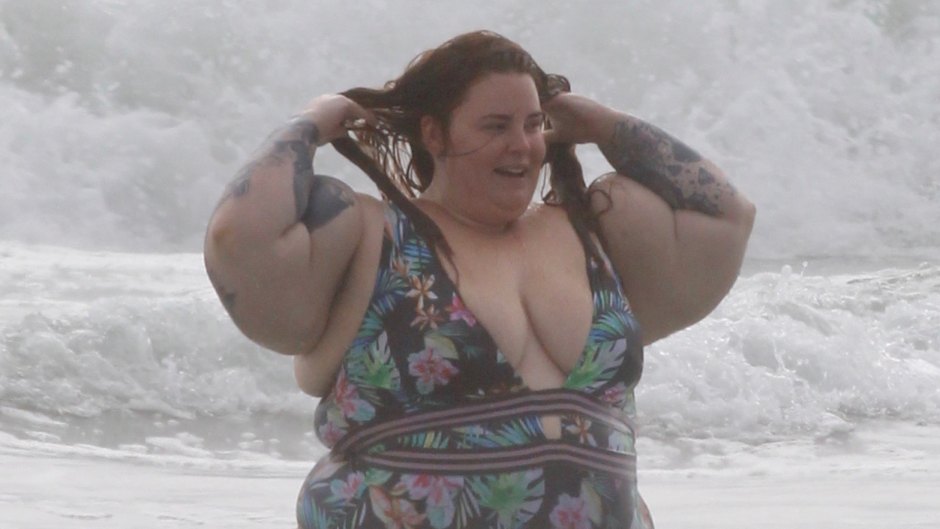Tess Holliday Floral One Piece Swimsuit at the Beach