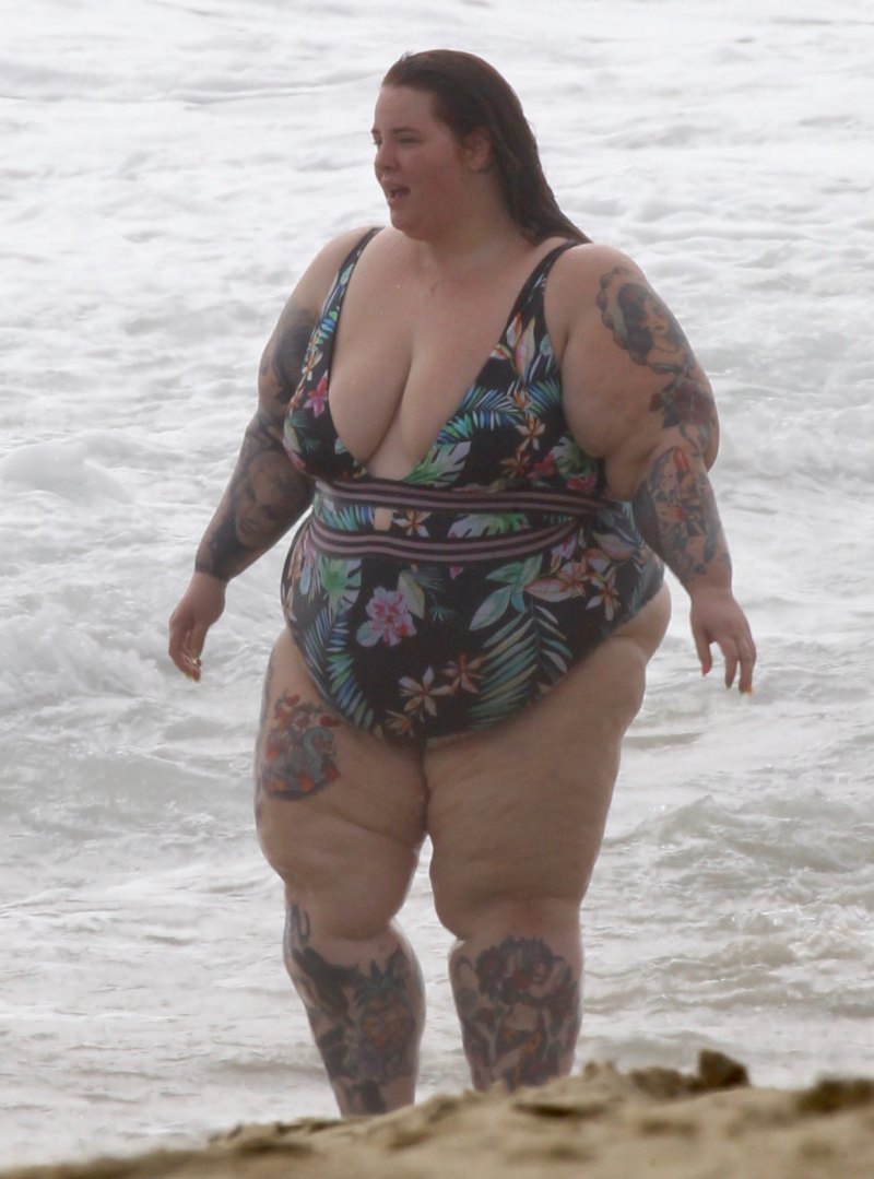 Tess Holliday Floral One Piece Swimsuit at the Beach