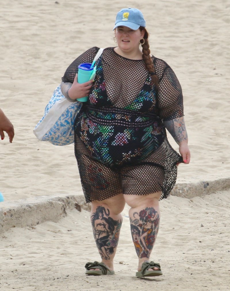Tess Holliday Floral One Piece Swimsuit at the Beach