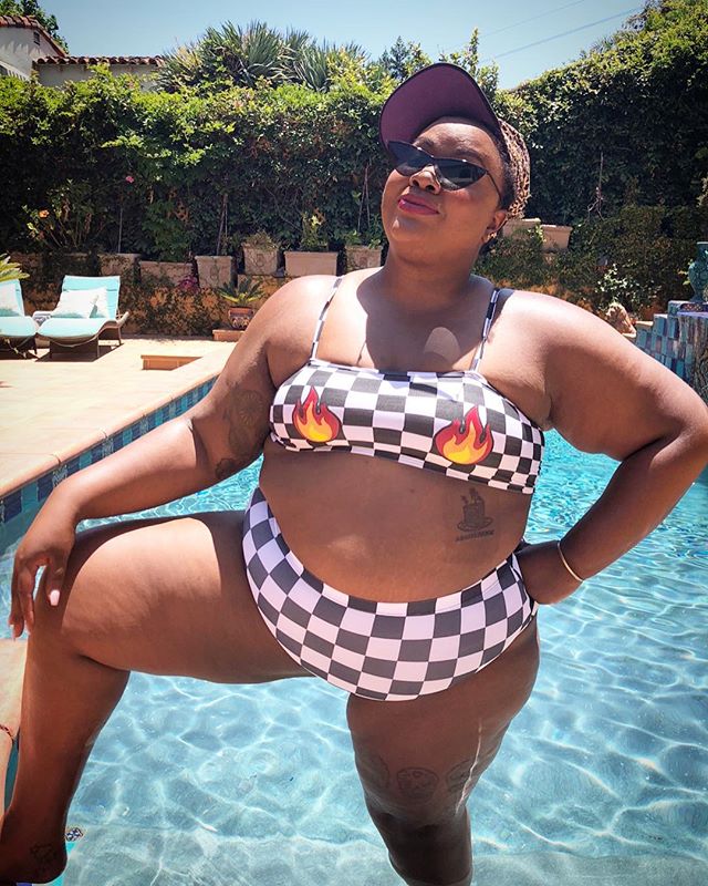 Nicole Byer in Checkered Bikini