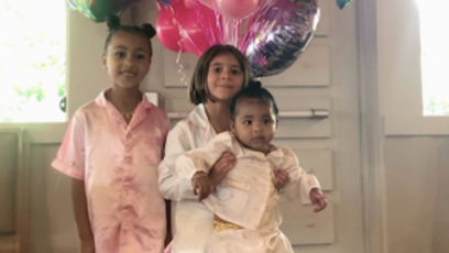 North West True Thompson and Penelope Disick at ihop for birthday party