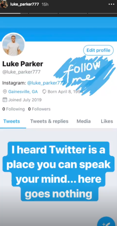 Luke P Bachelorette Contestant Twitter