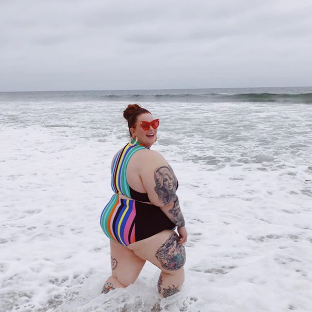 Tess Holliday in Striped Bikini