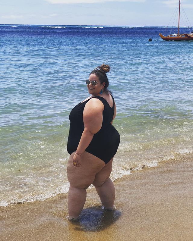 Whitney Way Thore in Black One-Piece Bathing Suit