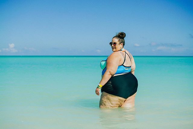 Whitney Way Thore in Blue and Black Bikini