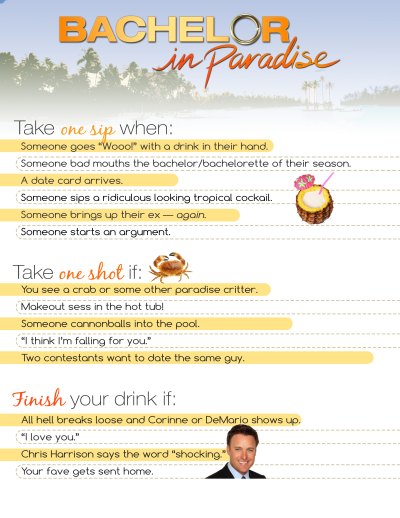 Bachelor in Paradise Drinking Game