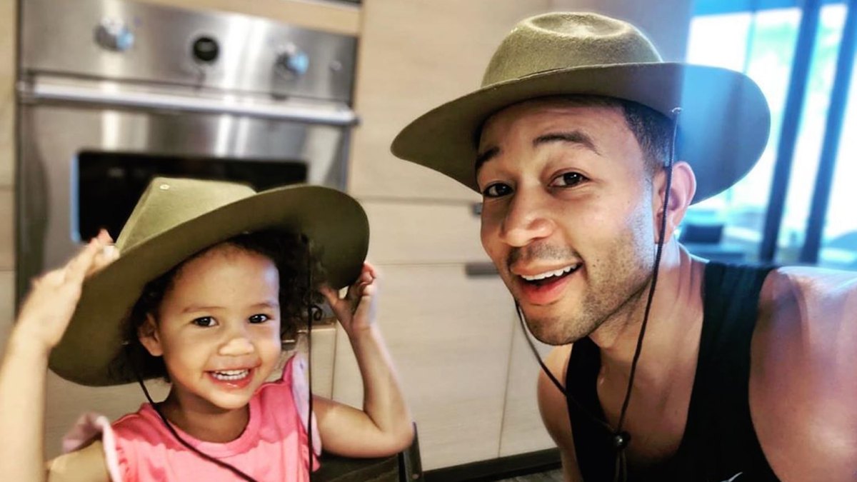 John Legend and Luna Stephens Smile in Big Hats Dance to Mariah Carey