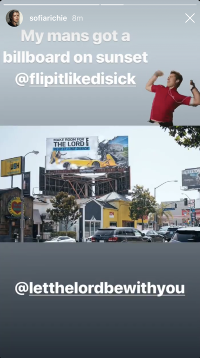 Sofia Richie Instagram Story Scott Disick Flip It Like Disick Billboard
