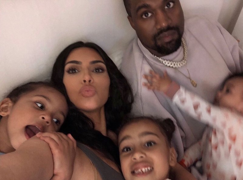 Kim Kardashian Kanye West North West Saint West Chicago West