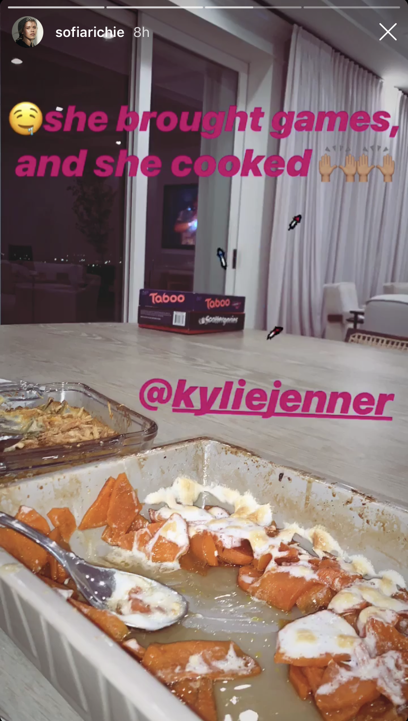 Sofia Richie Takes a Photo of Kylie Jenner's Cooking