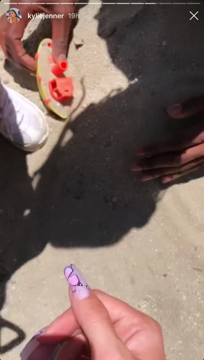 Kylie Jenner, Travis Scott and Stormi at the Park