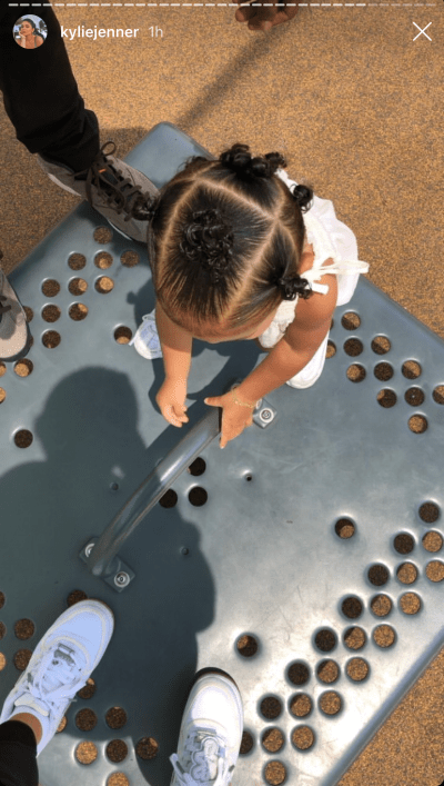 Kylie Jenner, Travis Scott and Stormi at the Park
