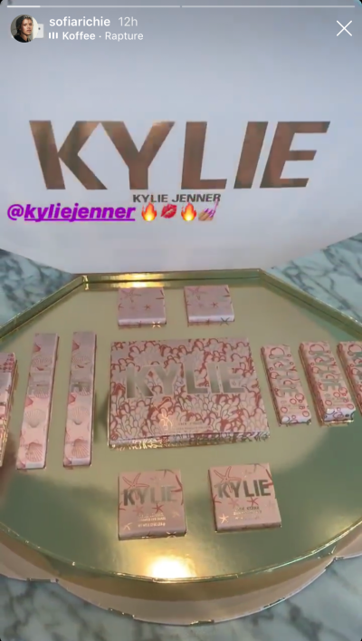 Sofia Richie Shows Off Kylie Cosmetics Package