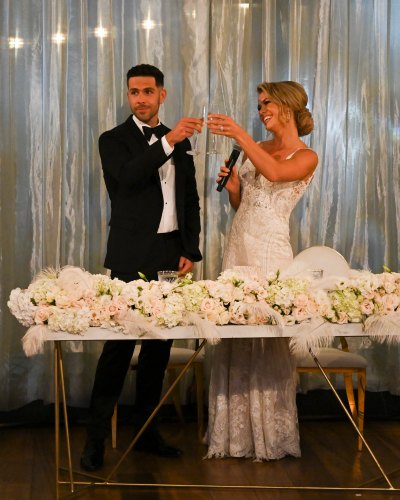 CHRIS RANDONE, KRYSTAL NIELSON Toast at their wedding on Bachelor in Paradise