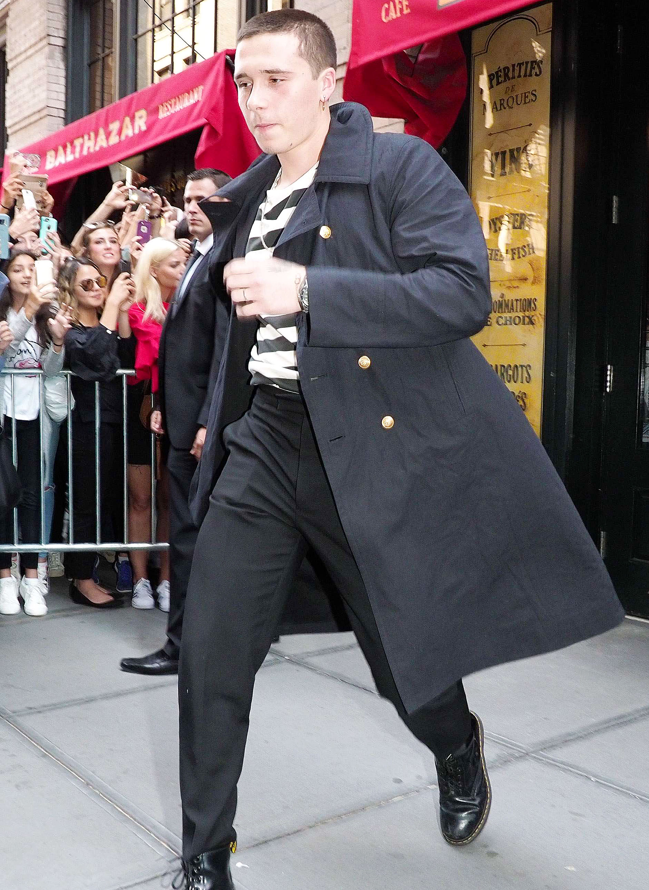 David Beckham and Victoria Beckham at the "Balthazar" French Restaurant