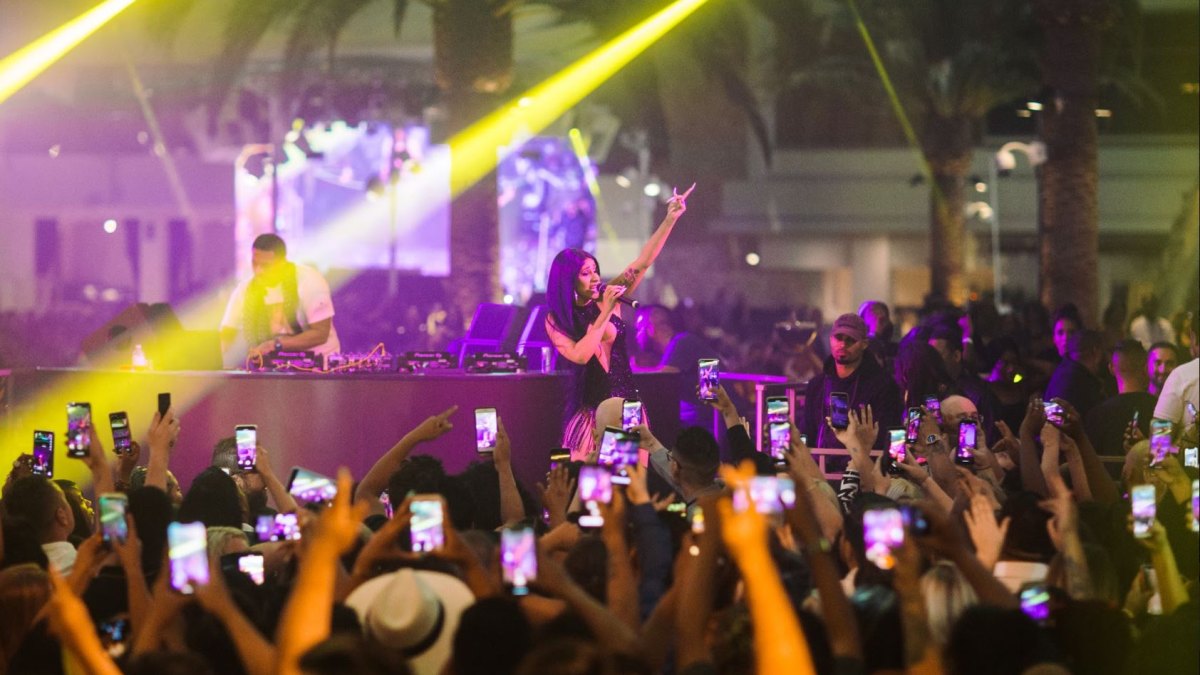 Cardi B performing onstage in Las Vegas