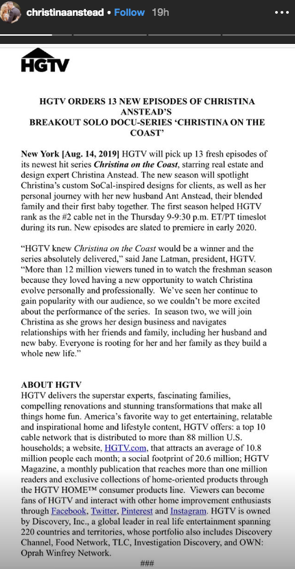 Christina Anstead IG Story