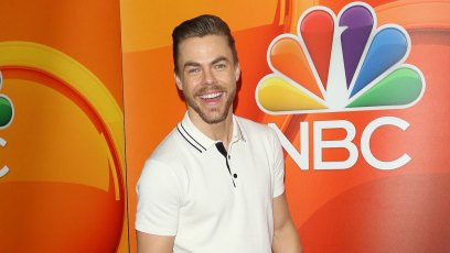 Derek Hough Wearing a White Shirt