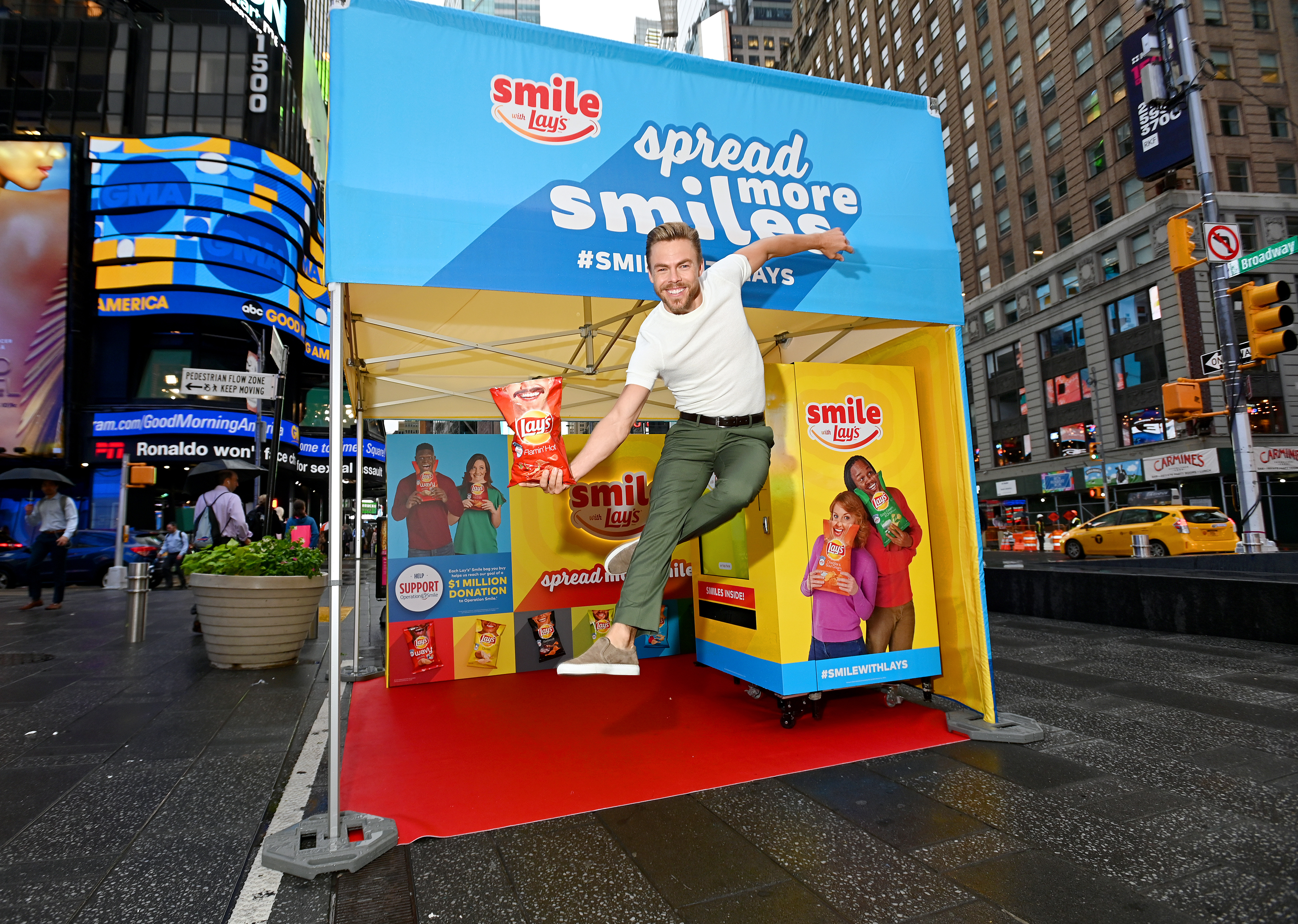 Derek Hough on a Lays Truck in NYC