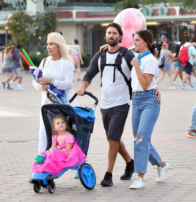 Cayley Stoker With Brandon Jenner in a T-Shirt Around Disneyland