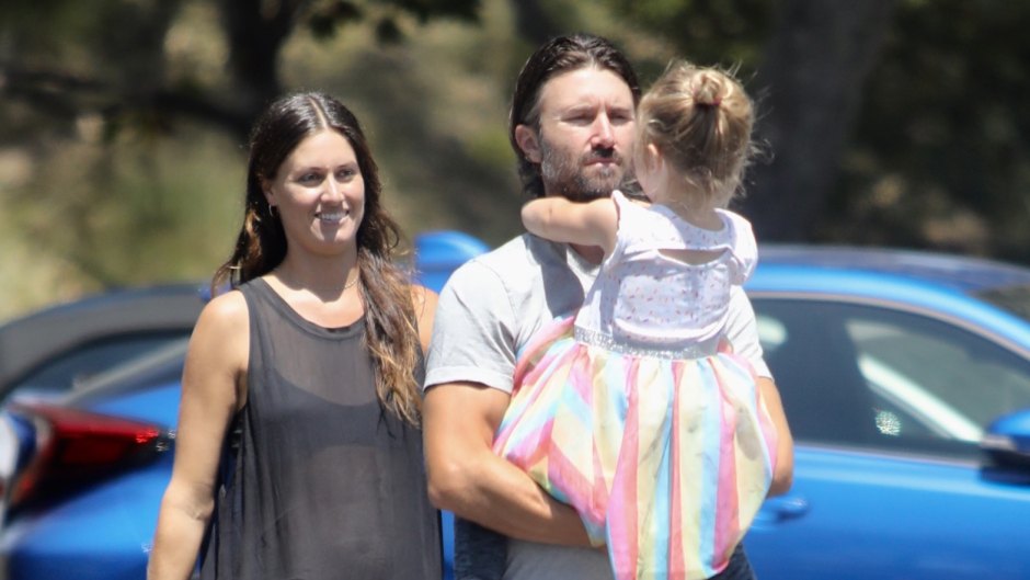 Brandon Jenner and pregnant girlfriend Cayley Stoker show baby bump in sheer dress