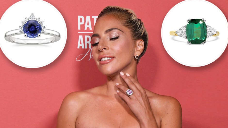 Lady Gaga Modern Engagement Ring Gems