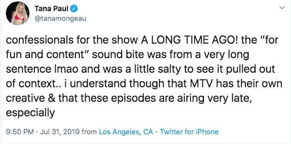 Tana Mongeau Tweets About Fake Marriage to Jake Paul