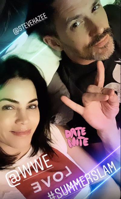 Jenna Dewan and Steve Kazee Watch Wrestling WWE SummerSlam While Cuddling on the Couch