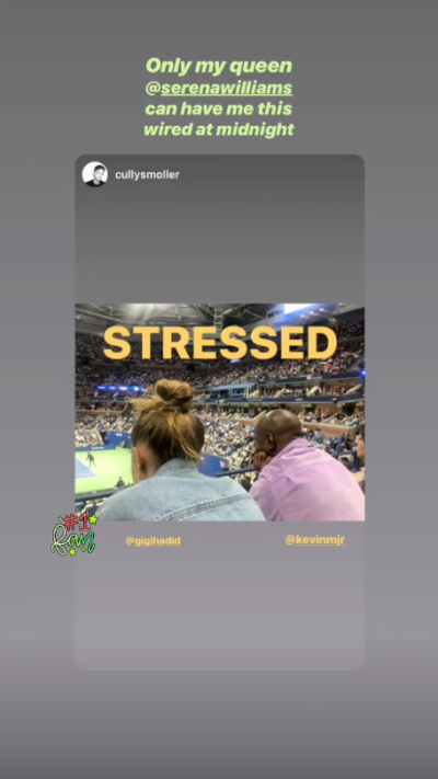 Gigi Hadid at the US Open Cheering on Serena Williams