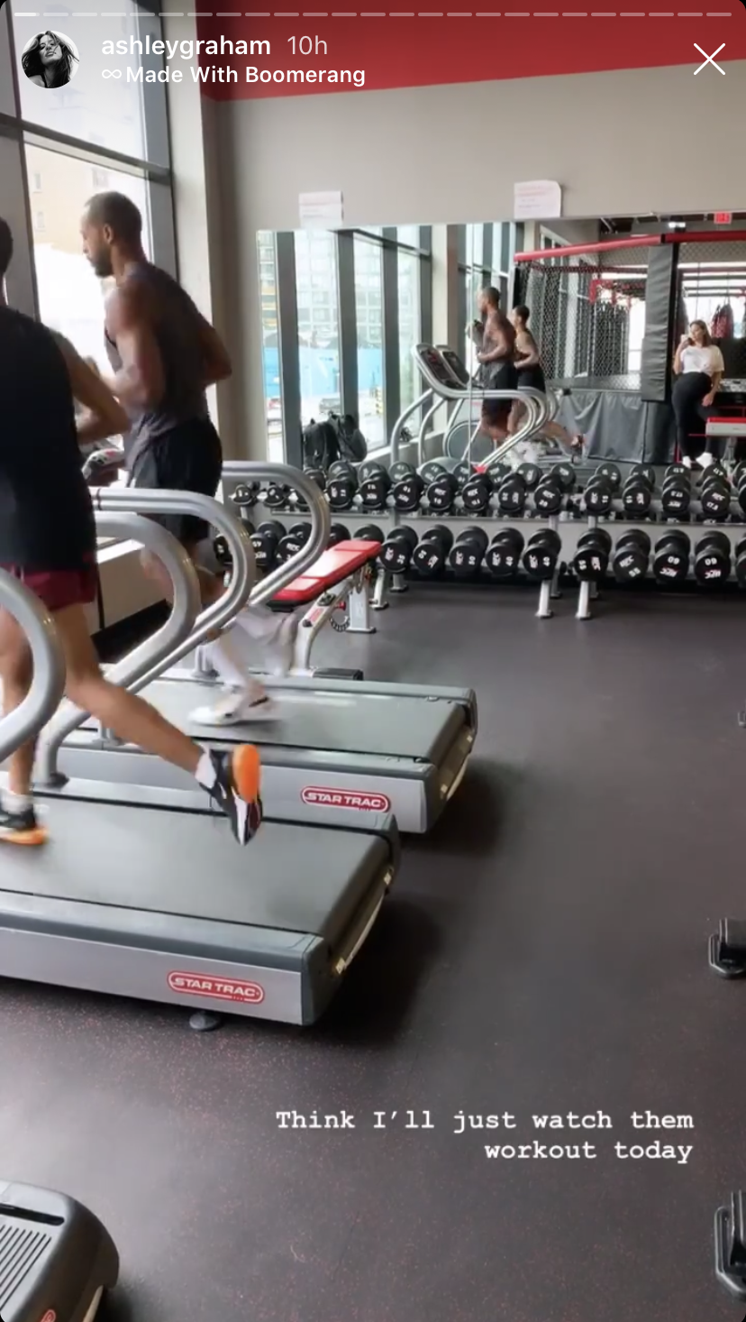 Ashley Graham's Husband Justin Ervin on the Treadmill