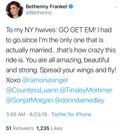 Bethenny Frankel Married Tweet
