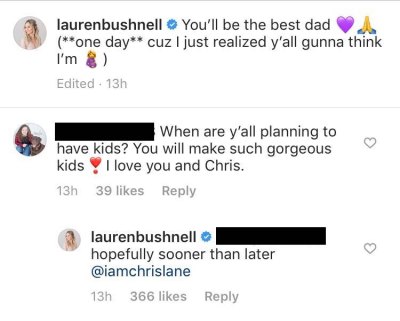 Lauren Bushnell Comment About Having Kids With Chris Lane