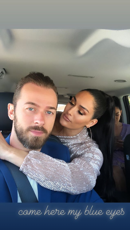 Nikki Bella Hugs Artem Chigvintsev Before TCAs