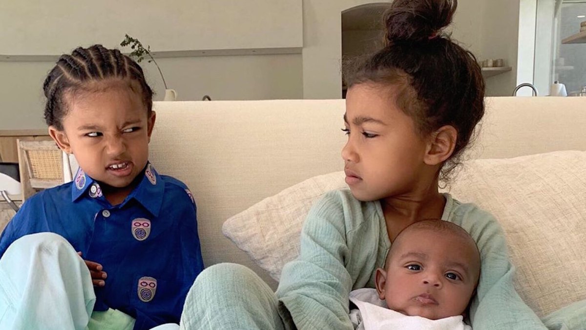 Kim Kardashian Posts Photo of North West Saint West and Psalm West Sitting Together