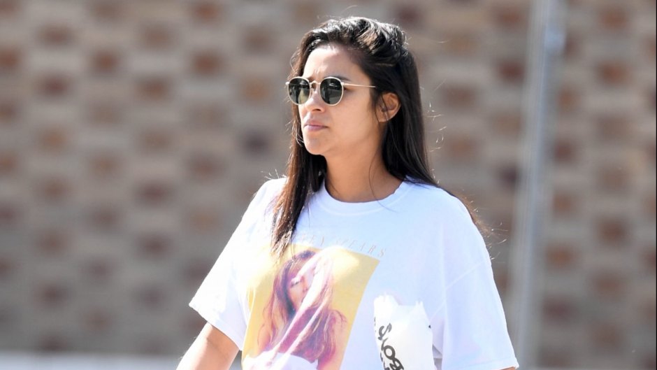 Pregnant Shay Mitchell in a Vintage Britney Spears Shirt
