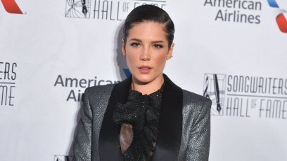 Halsey Grey Sparkly Tux With Slicked Back Hair Quit Nicotene
