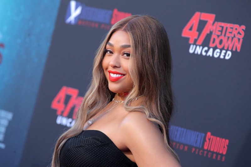 Jordyn Woods Black Mini Dress 47 Meters Down Premiere