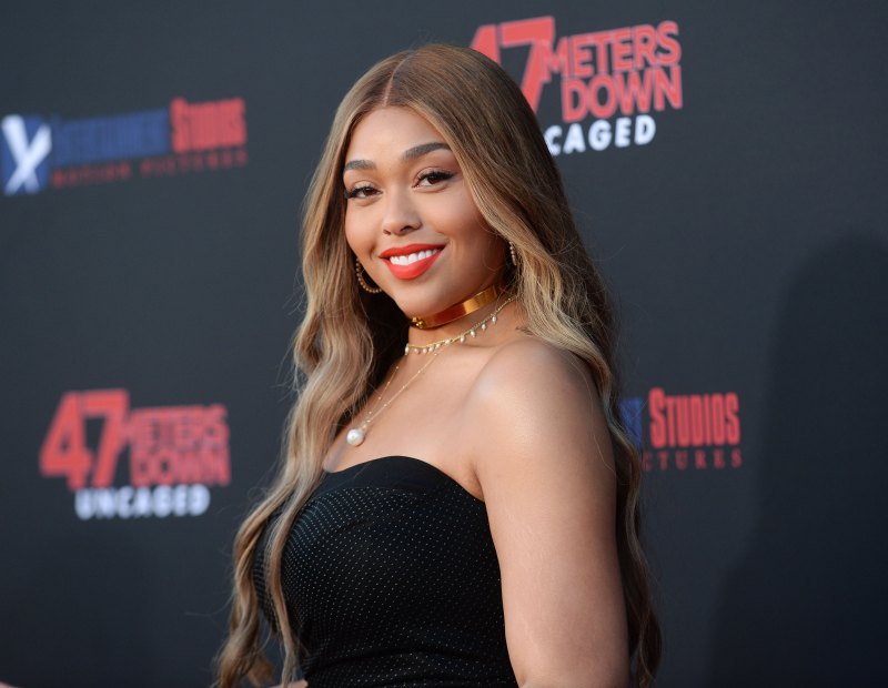 Jordyn Woods Red Lipstick Black Dress