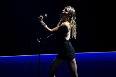 Miley Cyrus Black Mini Dress on Stage 2019 MTV VMAs
