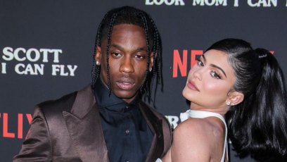 Traivs Scott and Kylie Jenner Pose Together on Netflix Red Carpet Look Mom I Can Fly