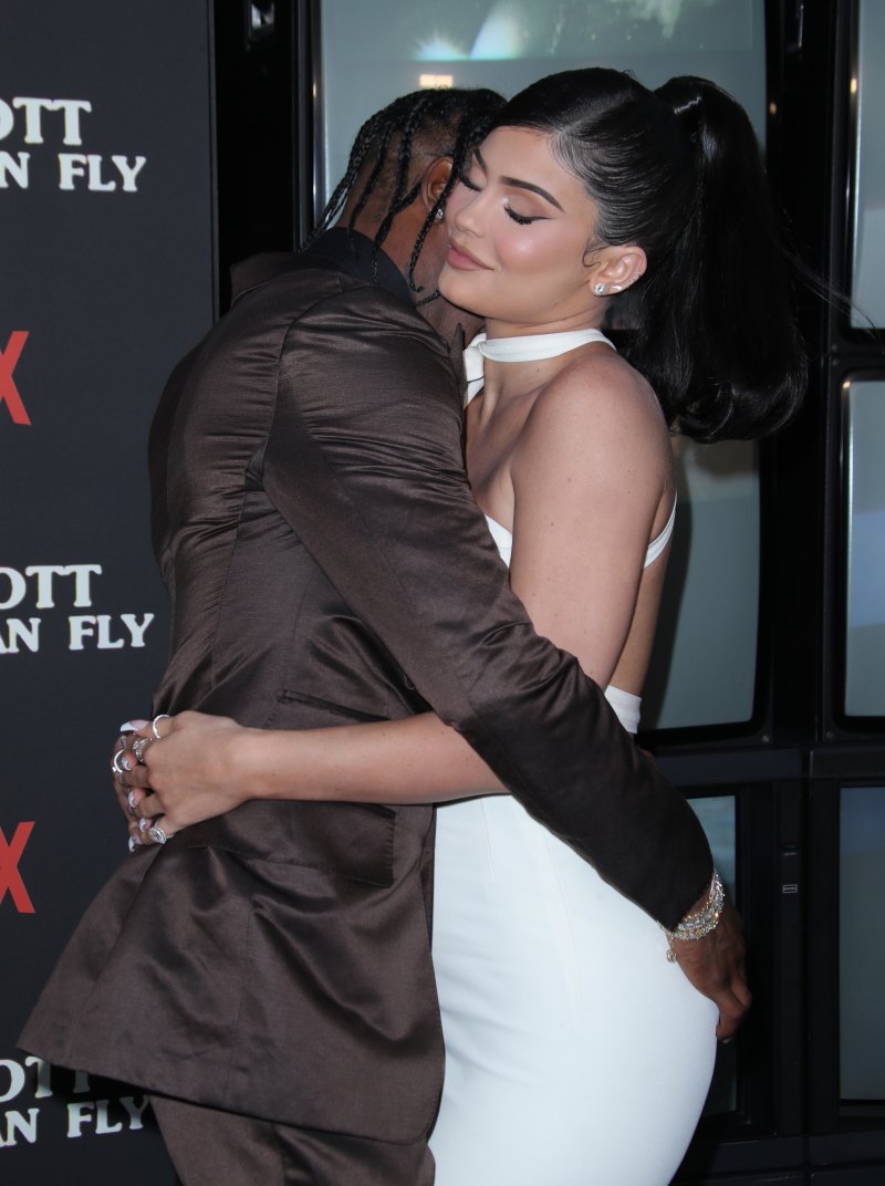 Travis Scott and Kylie Jenner Hug at 'Look Mom I can Fly' Premiere