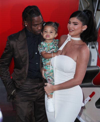 Travis Scott Stormi Webster Kylie Jenner 'Look Mom I Can Fly' Premiere red carpet appearance