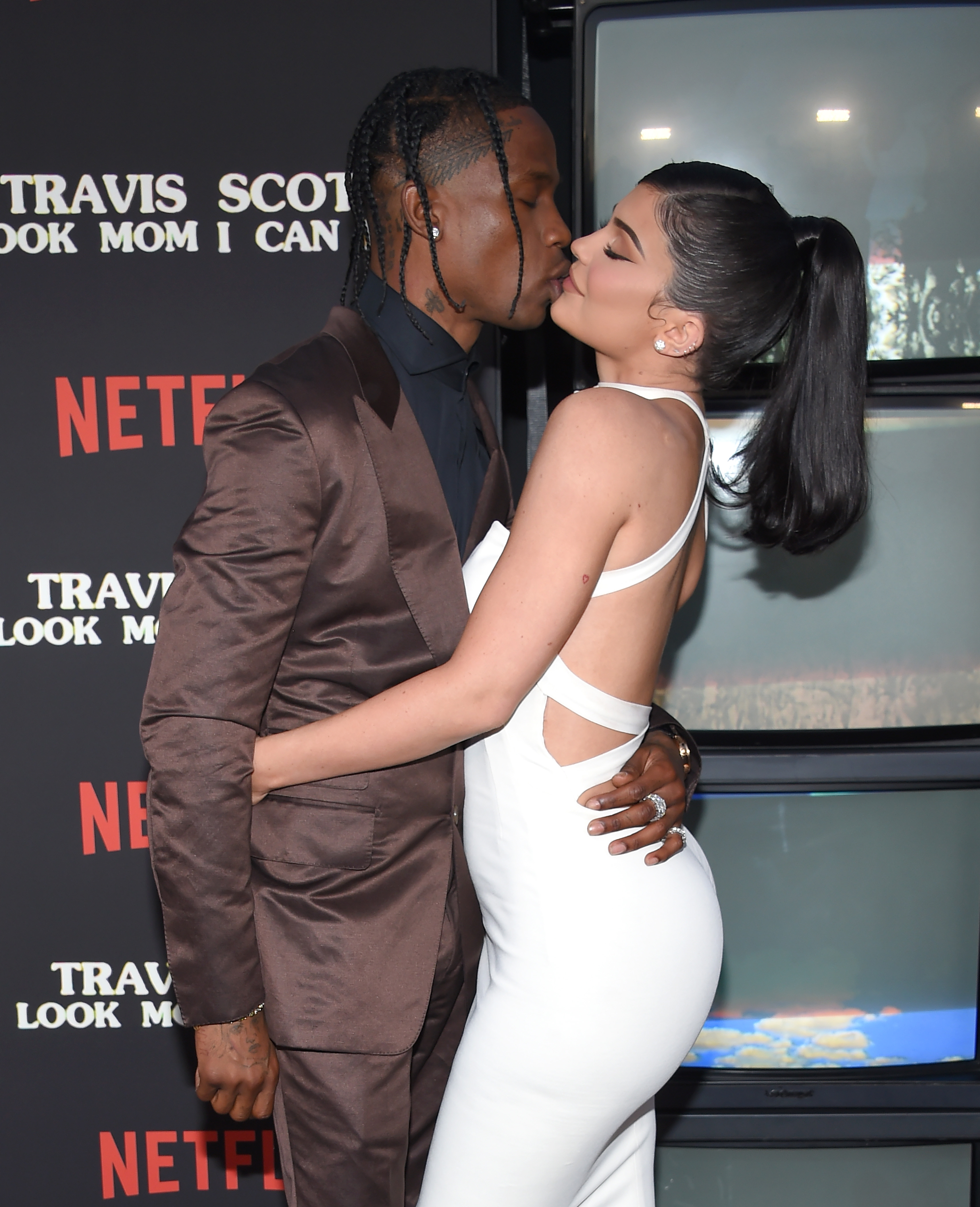Travis Scott and Kylie Jenner PDA at Netflix Premiere of Look Mom I Can Fly