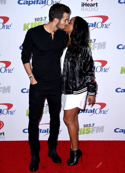 Rachel Lindsay and Bryan Abasolo Kissing on the red carpet