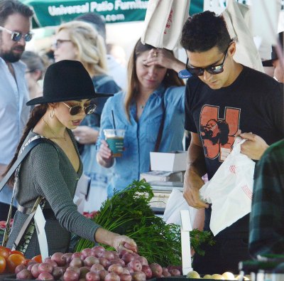 Sarah Hyland and Wells Adams Pick Out Fruit
