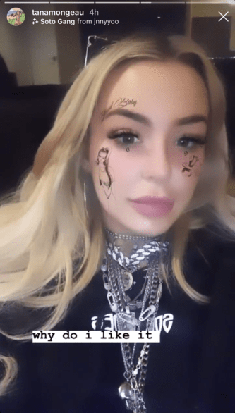 Tana Mongeau Face Tattoo